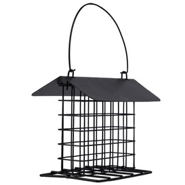 winemana winemana Outdoor Wild Bird Feeder, Black Small Hanging with Metal, Rainproof Squirrel-Proof, Single Suet Cake Style for Outside Office