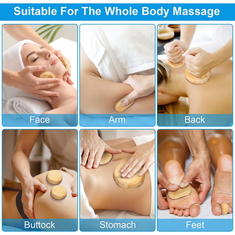 WYJTPONE Bamboo Massage Stone Sets for Body Shaping,Bamboo Massage Sticks