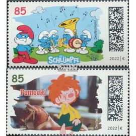 Prophila Collection BRD (BR.Deutschland) 3717-3718 (Complete Edition) Stamped 2022 The Smurfs and Pumuckl (Stamps for Collectors) Comics