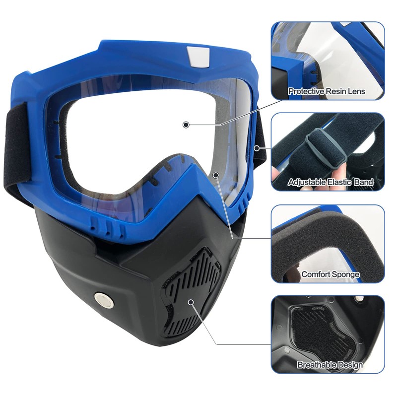 2 Pack Tactical Mask Detachable Goggle Masks Compatible with Nerf