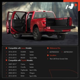 A-Premium Door Hinge Assembly Compatible with Toyota Camry 2007-2017, RAV4 2013-2018, Corolla 2003-2019, Highlander 2010-2013, Matrix & Lexus RX350, ES350, ES300h, Rear Left Driver Lower Side