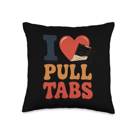 I Love Pull Tab Midwest Gambling Ticket Bingo Gamblers Throw Pillow