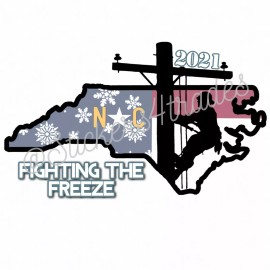 STORM 2021 North Carolina Lineman Winter Ice Storm Vinyl Hard Hat Sticker