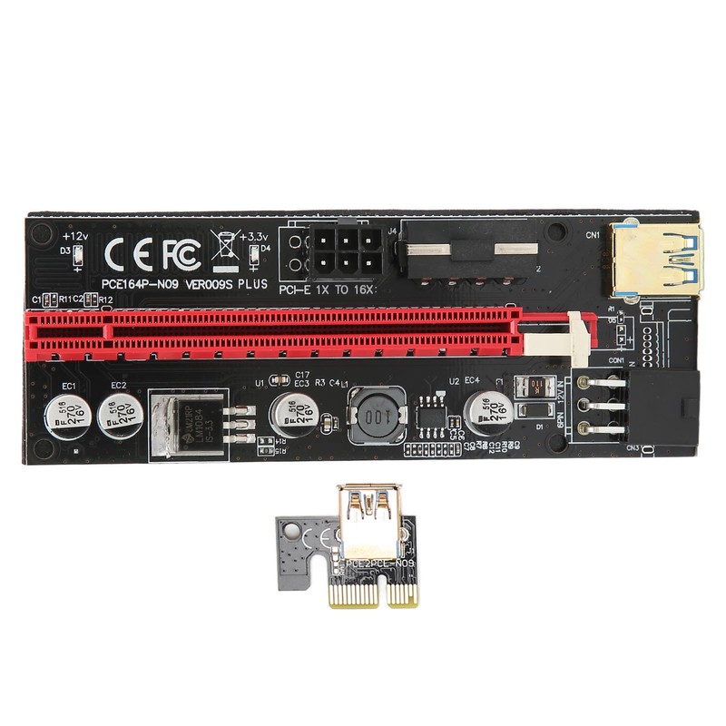 PCIE 1X to 16X Riser Card 4 Solid Capacitors 6
