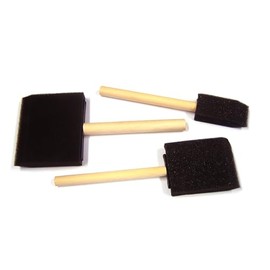 Major Brushes Wooden Handle Foam Brushes Set of 3