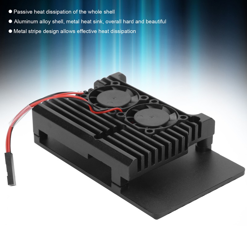 Aluminum Case with Dual Fan Cooling Shell for Raspberry Pi