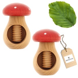HOFMEISTER® Mushroom Nutcracker Made of Beech Wood, Handmade in Europe, Cracks Each Nut with Little Strength, Ideal for Children, Nut Shells Stay in the Cracker