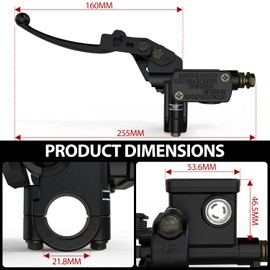 1PZ SU1-B05 7/8" 22mm Universal Left Brake Lever Master Cylinder for 50cc 70cc 90cc 100cc 110cc 125cc 150cc 200cc 250cc Motorcycle ATV Quad Moped Pit Dirt Bike