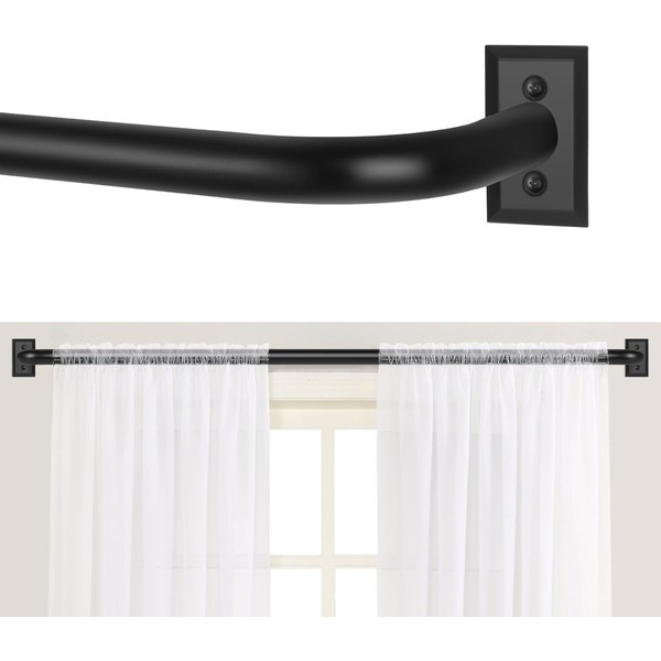 TANGWIN Wrap Around Curtain Rods,Black Curtain Rods for windows 72