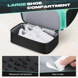 Maelstrom Swim Backpack,35L Swimming bag with Separate Shoes Compartment,Swim Gear Bag for Beach,Athlete Sports Gym Rucksack for Men and Women-Aqua Blue