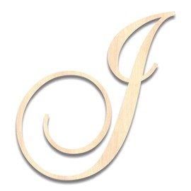 Back40Life - Precision Cut Wood Script Monogram Letter - J Medium