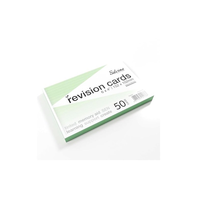 Silvine A6 Flash Cards, Revision & Study - Lined (50