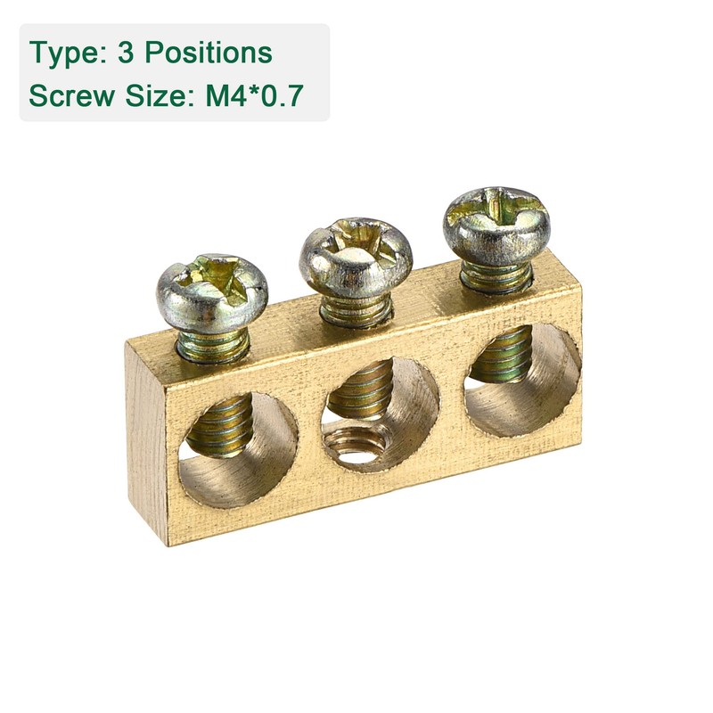 sourcing map Pack of 3 Terminals Earth Rail Screw Block