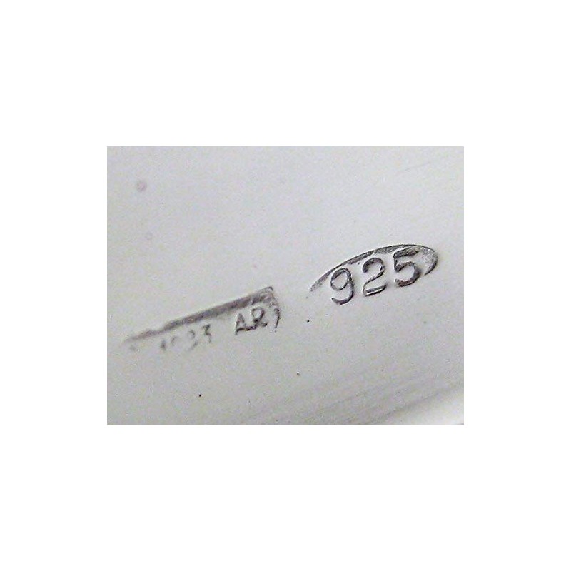 Gelco Italian 925 Sterling Silver & Wooden Back Leather Design