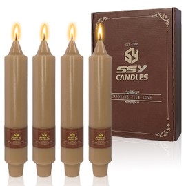 4 PCS Short Taper Candles Brown Candle Tapers Candle Sticks 7 inch for Dinner Household Wedding Party Home Décor Candles