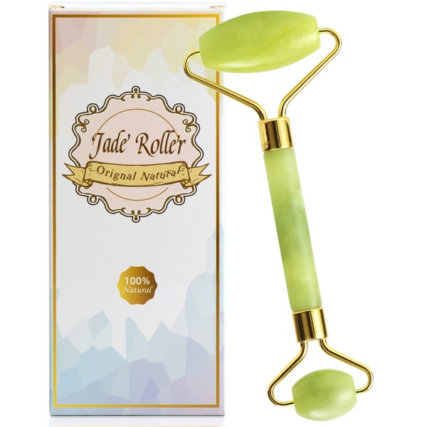 Bulex 100% Natural Jade Face Roller/Anti Aging Jade Stone Massager for Face & Eye Massage - Make Your Face Skin Smoother and Looks Younger