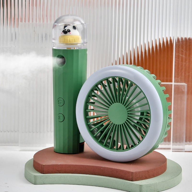 Portable Handheld Fan Mini Pocket Fan with Humidifier Nightlight Rechargeable