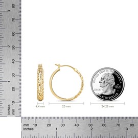 14K Gold Hoop Earrings, Gold Hoop Earrings for Women Trendy, Dainty Gold Vermeil Earrings Hoops, 14K Gold Plated 925 Sterling Silver, 25mm