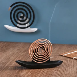 Pack of 2 Snail Mosquito Spiral (Black & White) Holder, Creative Mosquito Coil Holder, Mosquito Coil Holder Works Against Mosquitoes Insects, Incense Stick Holder (XC)
