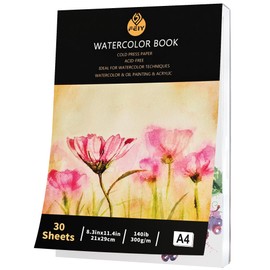 Watercolor Paper, 30 Sheets 300gsm/140lbs Drawing Paper Pad. A4 Watercolor Book Pad Acid Free, Cold Pressed, Watercolor Sketchbook for Painting, Drawing, Quick Drawing and Mixed Media. (颜色B)
