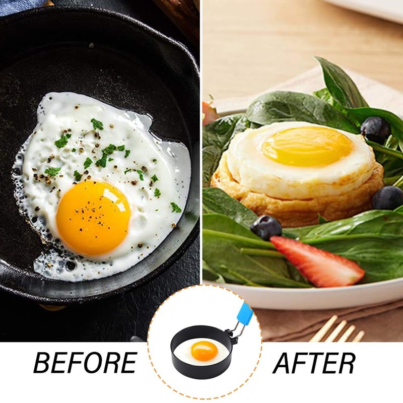 4pcs Egg Rings for Frying, Stainless Steel Egg Rings with