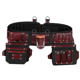 FUERI Tool Belt Men Heavy Duty 26 Pocket Tools Bags Pouches Holder Organizer for Carpenter Construction Electrician Framer Nylon Leather Work Belts Bag Pouch - Extra Large