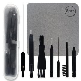 8Pcs Hearing Amplifier Cleaning Brushes,Hearing Aid Brushes Wire for Cleaning, Hearing Aid Cleaning Kits Design with Brush and Wire Cleaner for Sound Tubes,Hearing Aid Amplifier Cleaner Kit