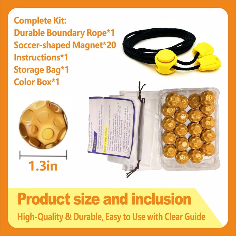Magnetic Chess Game, Kollide Magnet Game with String 20 Soccer-Shaped