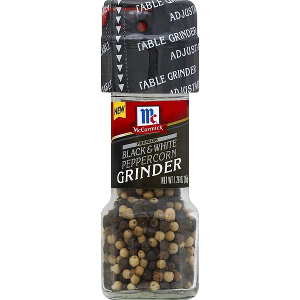 McCormick Premium Black & White Peppercorn Grinder, 1.26 oz