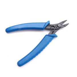 Ruwado Bead Crimper with Ergonomic PVC Handle Blue Jewelry Beading Tools Wire Cutter Crimping Pliers for Small Beads Micro Tube Jewelry Making DIY Project