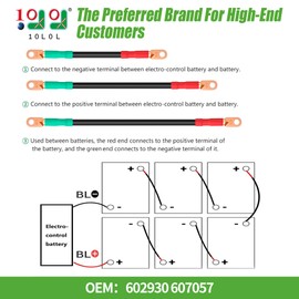 10L0L Golf Cart Battery Cables 48V for Club Car Precedent 2008+, 4 Gauge Pure Copper Battery Wiring Cables Heavy Duty