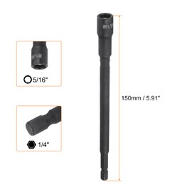 sourcing map 5Pcs Magnetic Nut Driver 5/16" x 1/4" Long Quick Change Hex Shank Magnetic SAE Nut Driver CRV Steel for Impact Drive Nuts Bolts Driver Bit Set for Drill
