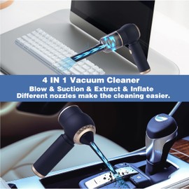 Handheld Car Vacuum Cleaner Cordless, 12000PA High Power Portable Vacuum, Rechargeable Mini Vacuum Cleaner & Air Duster, 4 IN 1 Hand Held Vacuum with Multi-Nozzles for Car, Home, Office, Pet Hair