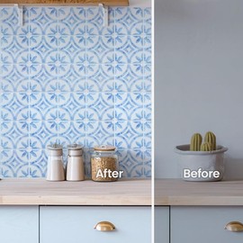 Fancytiles 5 Sheets Peel and Stick Backsplash, Premium Self Adhesive Wall Tiles Peel and Stick -11.8" x 11.8" for Bathroom, Fireplace, RV, Kitchen - Color: Blue Bricks