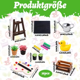 Gnome Accessories, Gnome Accessories Christmas, 16 Pieces Gnome Accessory Set, Painting Art Set, Miniature Gnome Accessories, Garden for Dollhouse Accessories, Miniature Accessories