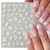 5D Embossed Daisy Design Nail Art Stickers, 6 Counts/set Flower