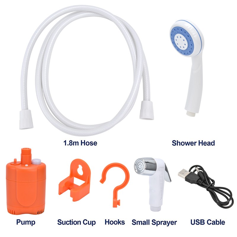 Portable Outdoor Shower Set Camping Shower Pump Handheld Sprayer for