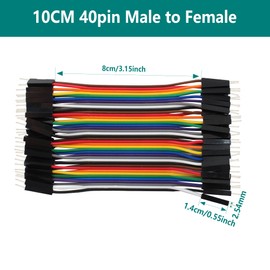 bociloy 40pcs 10cm Dupont Wire Male to Male 40pin Breadboard Jumper Wires Multi-Color Ribbon Cable Line Connector