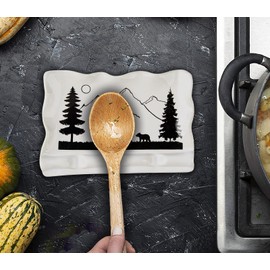 Spoon Rest Spoon Holder for Stove Top Spoon Rest for Kitchen Counter Spoon Rest for Stove Top Ceramic Spoon Rest Hold 3 Spoon bear-picture