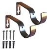 iPEAK Curtain Pole Bracket Metal Heavy Duty Rod Wall Brackets
