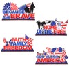 4pcs Patriotic Memorial Table Signs, 4 Styles USA Fourth of