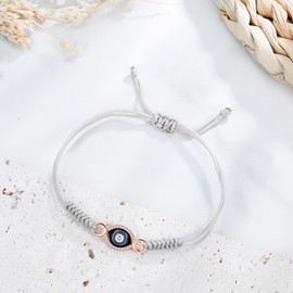 JENDEAR SHINE Rope Bracelet for Women Girls, Hand Braided Chain with Cubic Zirconia Charm, Mother's Day, Birthday, Graduation, Friendship Jewellery, Gift, Copper