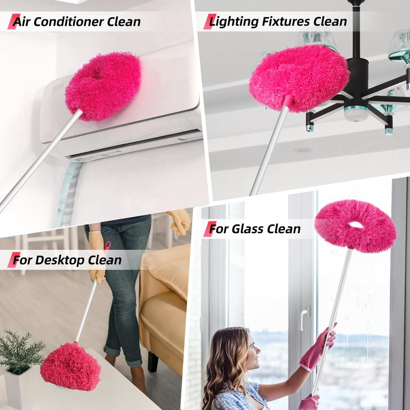 DRQ Ceiling Fan Cleaner Duster, 2 Pack Reusable Microfiber Duster