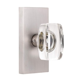HIEMEY Passage Glass Door Knobs Interior, Crystal Door Knobs for Hall and Closet, Brushed Nickel, BS-013