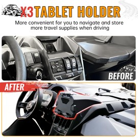 Can Am Maverick X3 Accessories Tablet Holder with Storage Box, GPS Phone Mount for 2017-2025 Can-Am X3/X3 Max UTV Center Console, Stable Electronic Device Holder Replacement for OEM 715002874