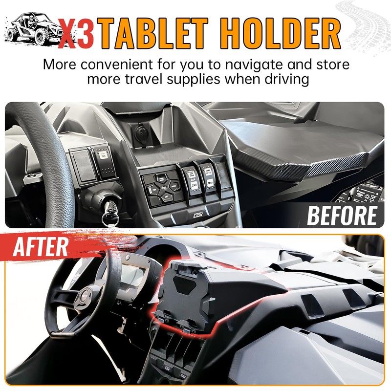 Can Am Maverick X3 Accessories Tablet Holder with Storage Box,