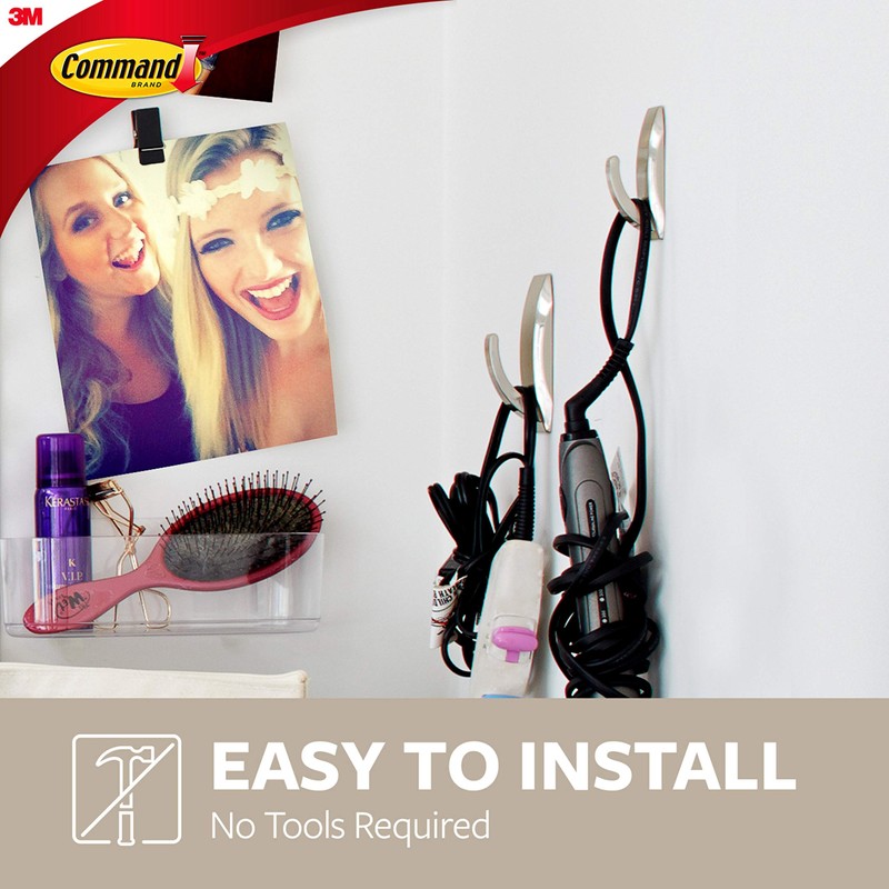 Command MR02-BN-EF Modern Reflections Metal Hook, Medium, Brushed Nickel, 1