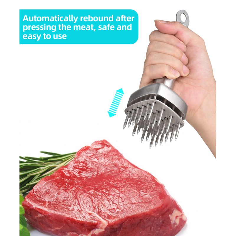 Aliglow 304 Stainless Steel Meat Tenderizer Needle Meat Hammer Mallet