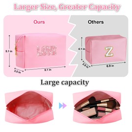 Bling Love Rhinestone Makeup Bag For Teen Girl Kids Women Bride Bridesmaids,Trendy Travel Cosmetic Bag For Mothers Teachers Birthday Engagement Wedding Gifts,Sparkly Leather Toiletry Bag (White LOVE)