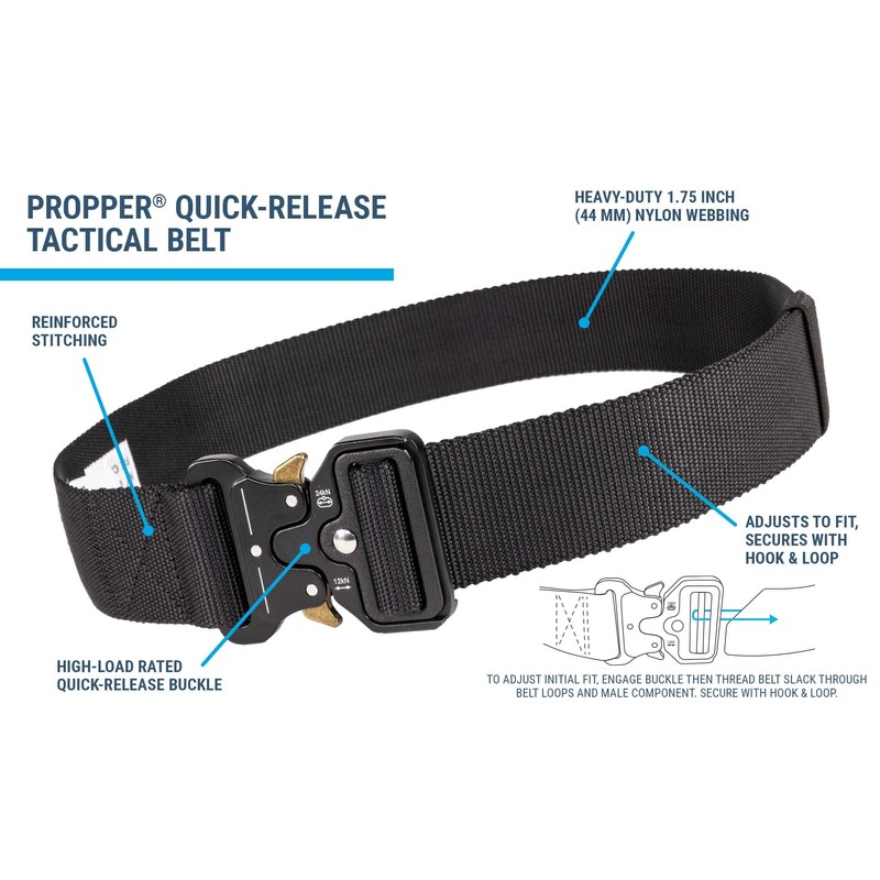 Propper Tactical Belt 1.75" Quick Release Buckle, Black, Medium